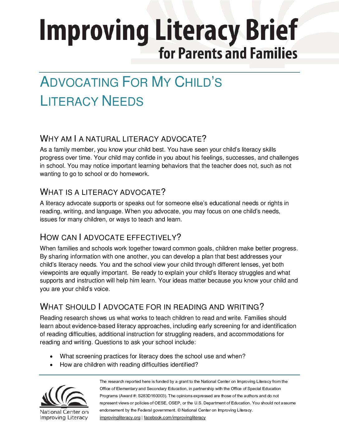 Advocating for My Child’s Literacy Needs