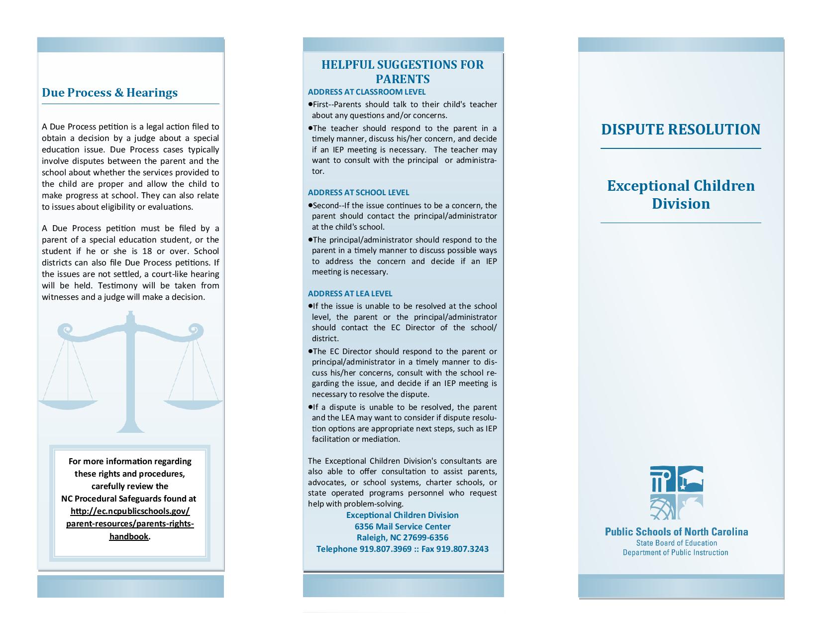 image de la brochure sur le règlement des litiges