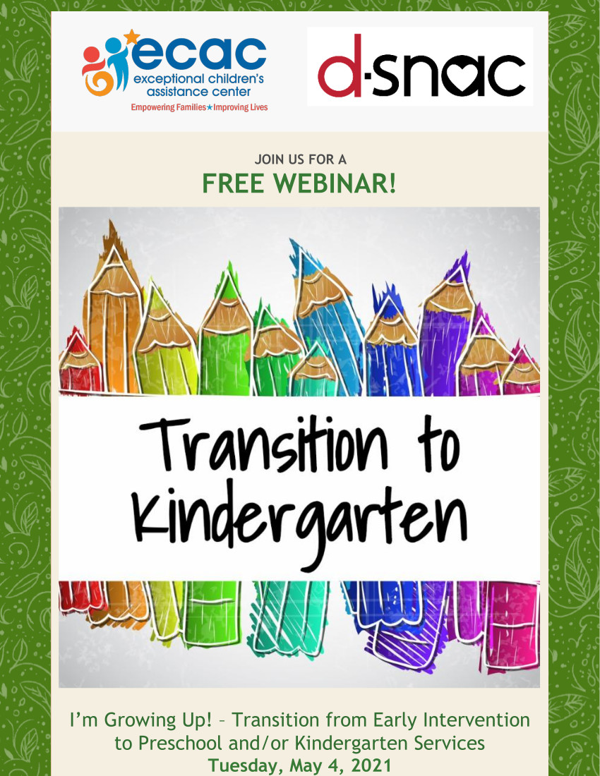 drawing of colored pencils with a banner that reads "transition to kindergarten" over the drawing.