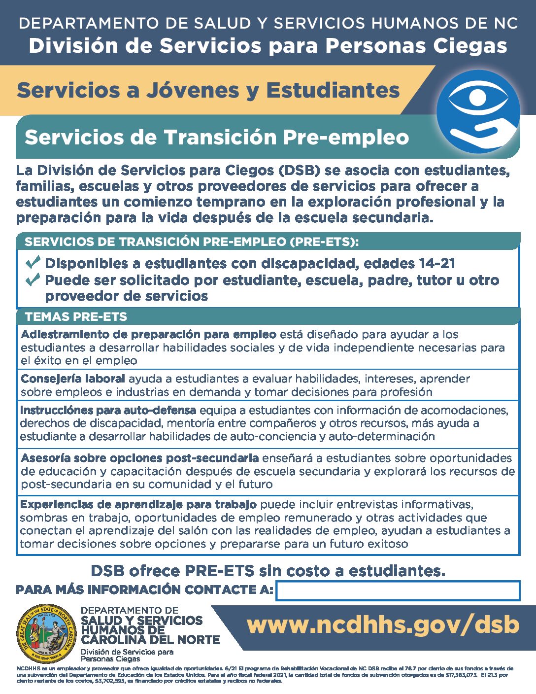 DSB Servicios de Transición Pre-Empleo (Web Ready Español)