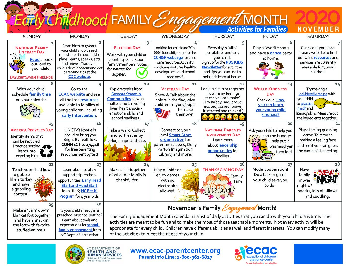 Family Engagement Month 2020 Exceptional Children's Assistance Center