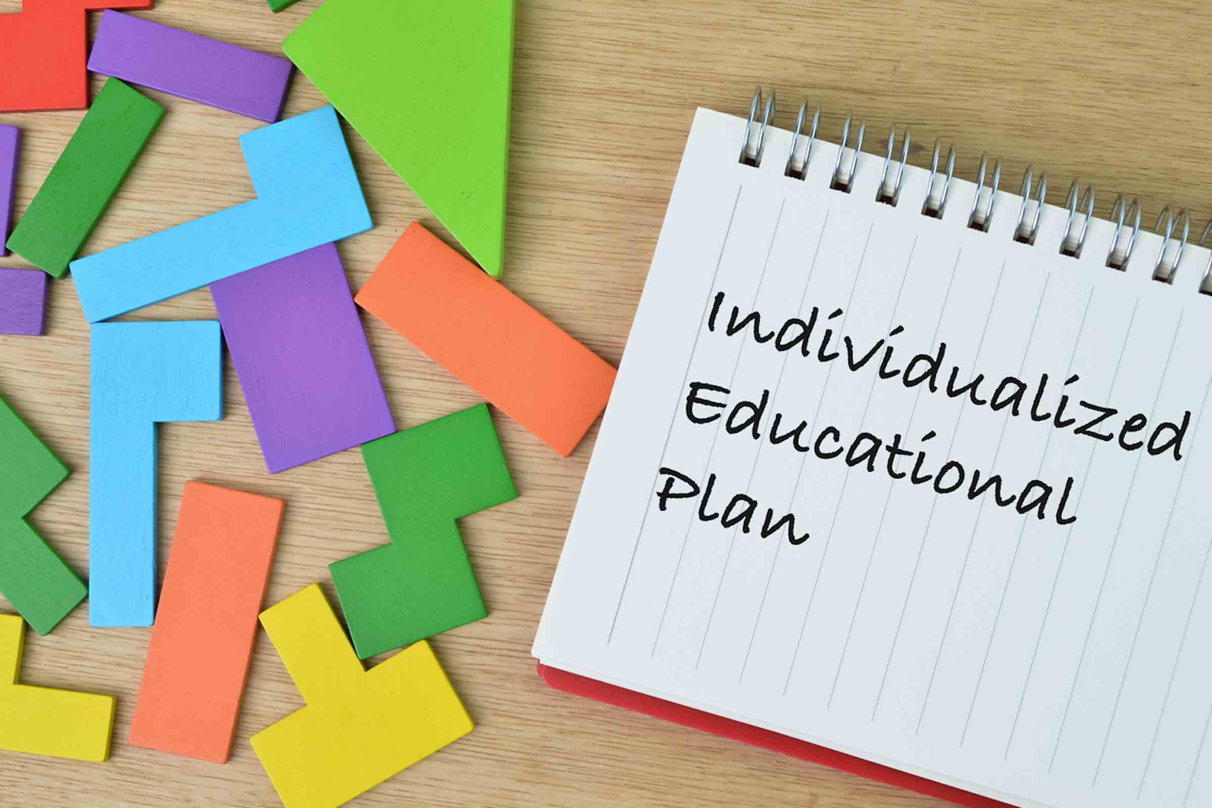 Individualized educational plan, written on notebook
