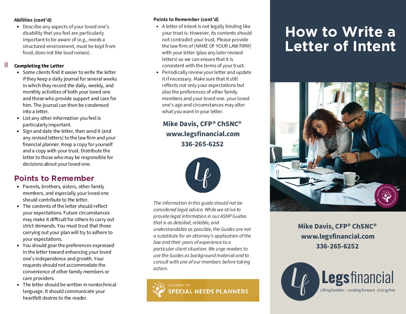 Letter of Intent Brochure