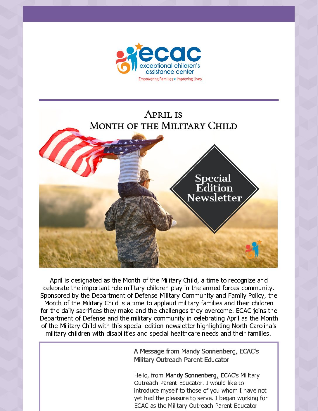 Month of the Military Child Special Edition Newsletter