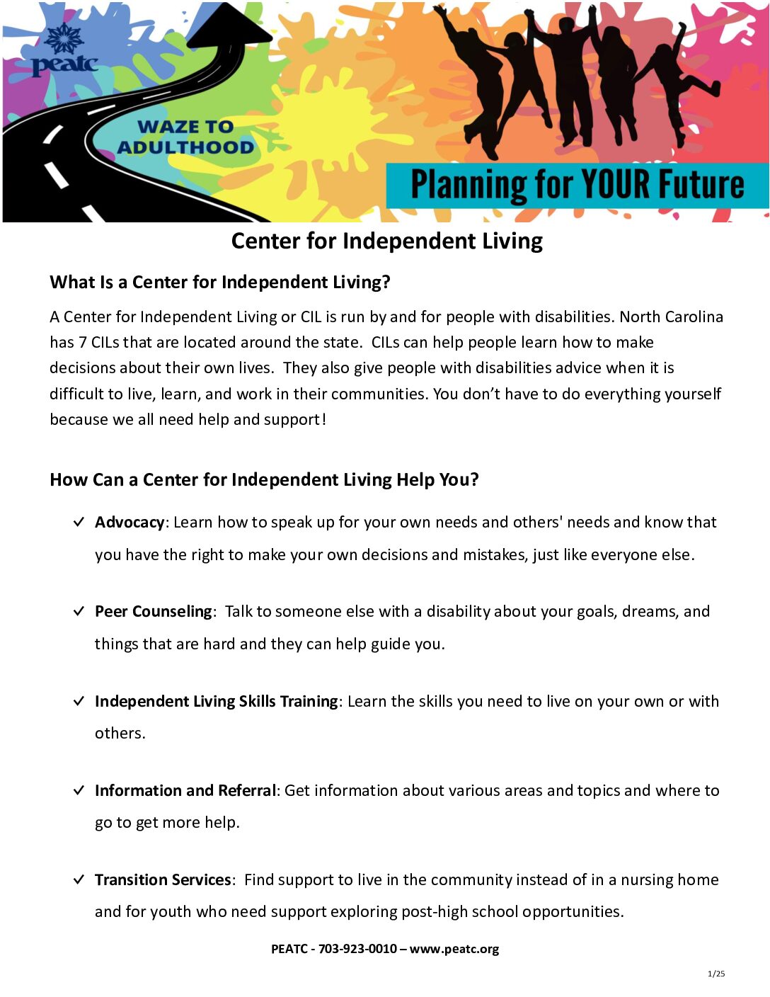 North Carolina Centers for Independent Living - Youth Factsheet