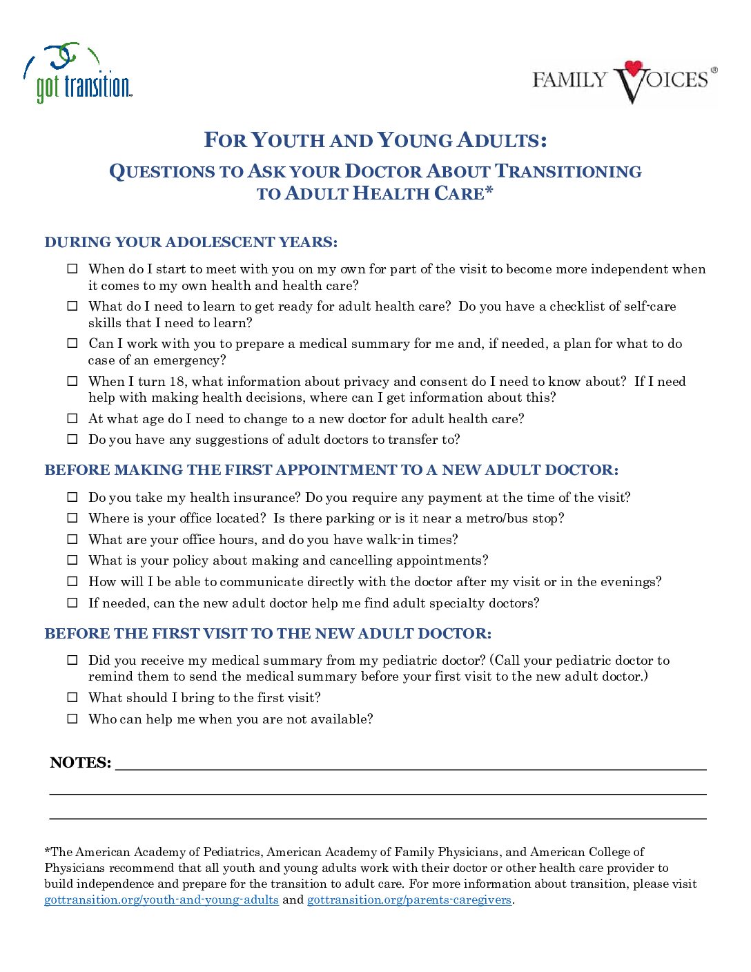 Qs to ask Your Dr - Youth