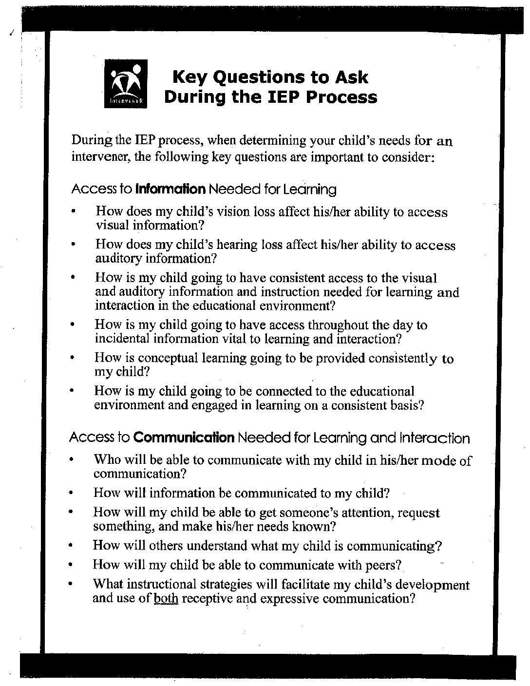 Questions to ask at IEP