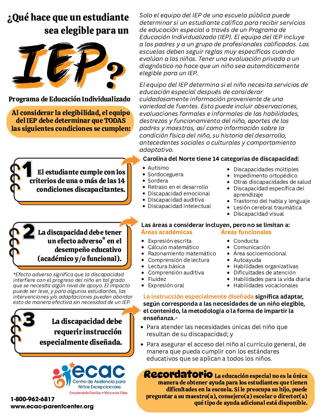 SPANISH -What makes a student eligible for an IEP