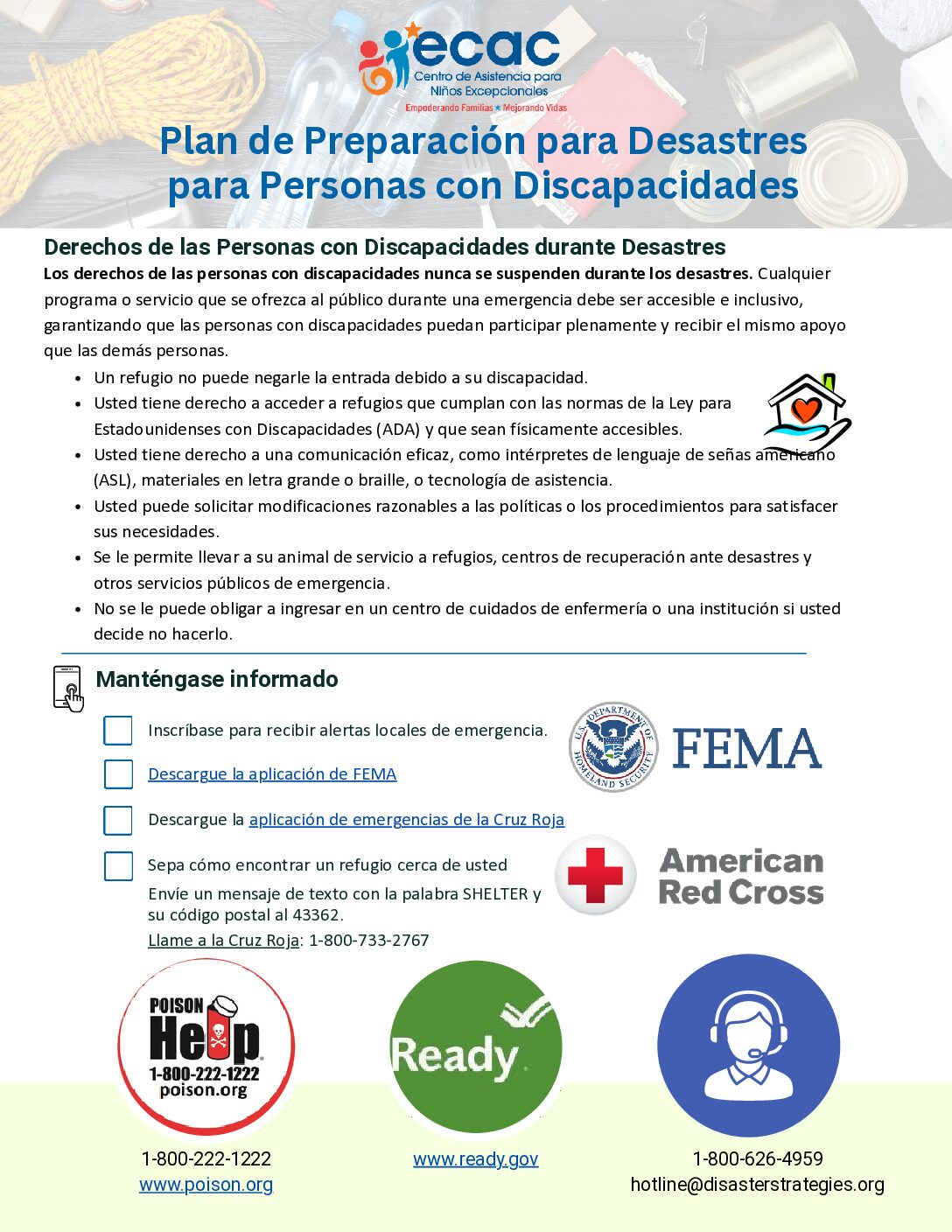 Spanish - Disaster Preparedness Plan for People with Disabilities