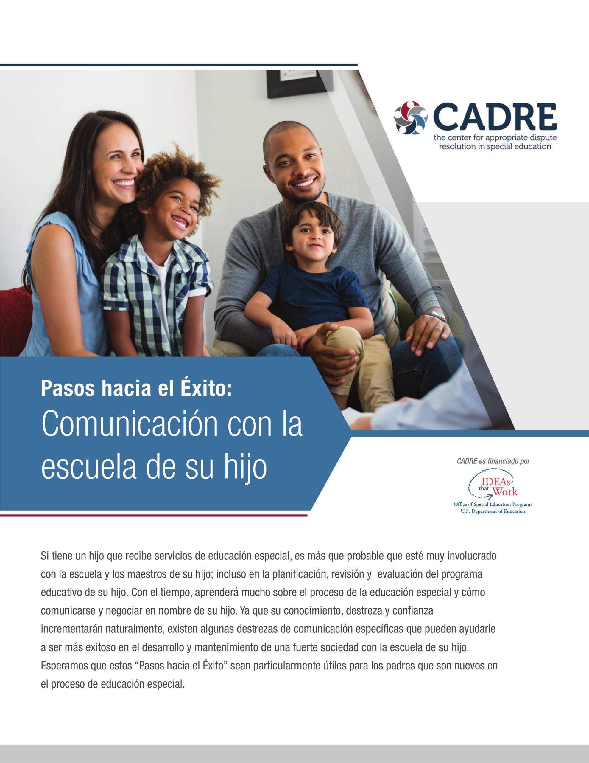Première page du document "Steps to Success" en espagnol.