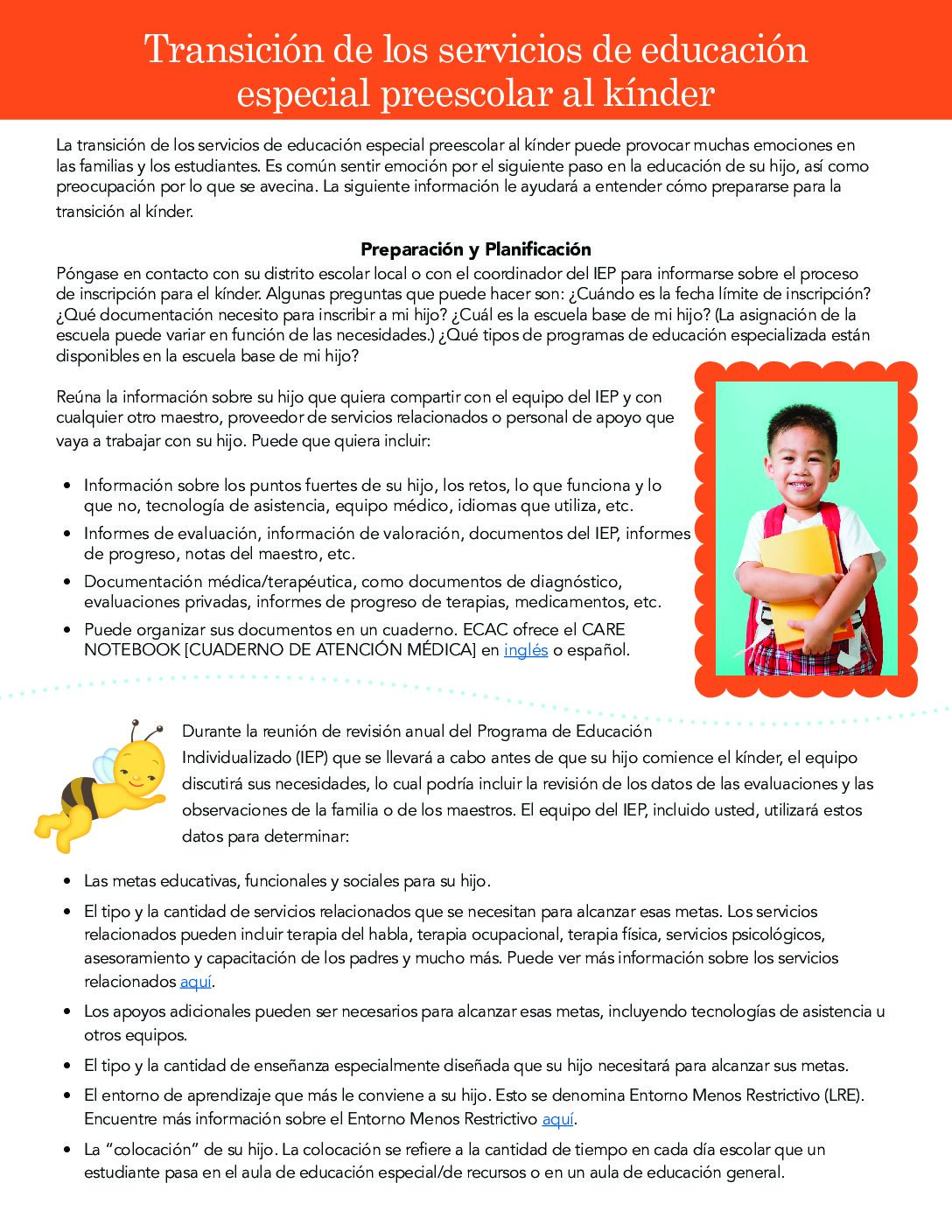Transition to Kindergarten Fact sheet_10272022_Spanish