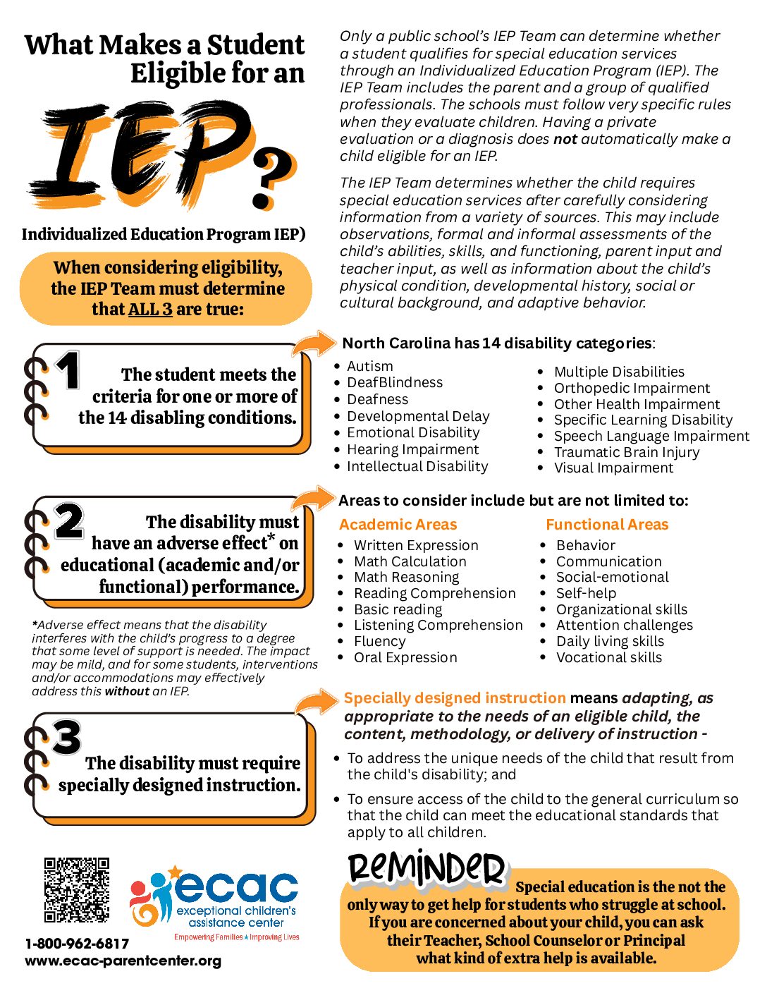 What makes a student eligible for an IEP (4)