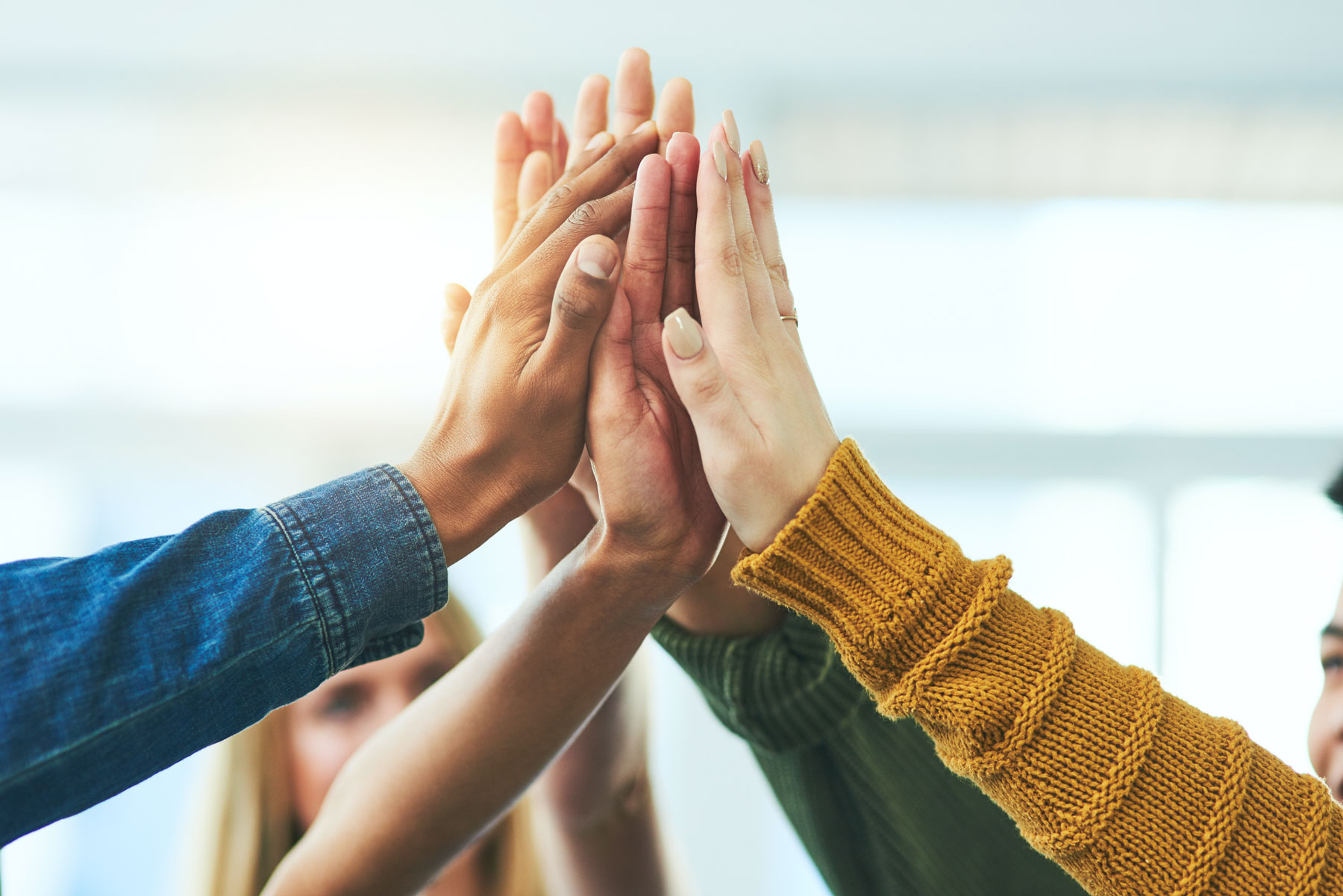 high five de l'équipe