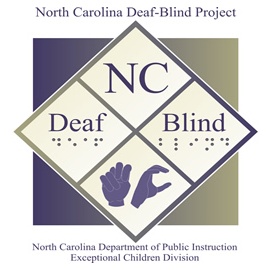Logotipo del Proyecto Sordo-Ciego de Carolina del Norte, Departamento de Instrucción Pública de Carolina del Norte, División de Niños Excepcionales