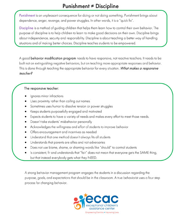 Behavior exceptional children s assistance center ecac 