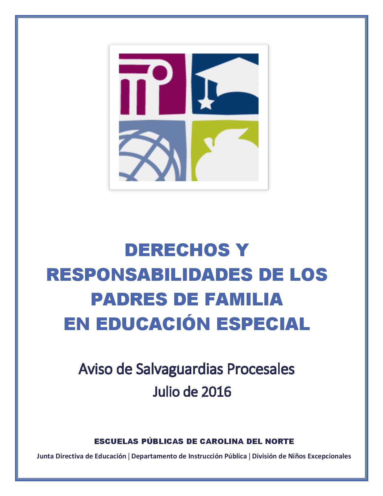 Bild des Handbuchs der Elternrechte auf Spanisch