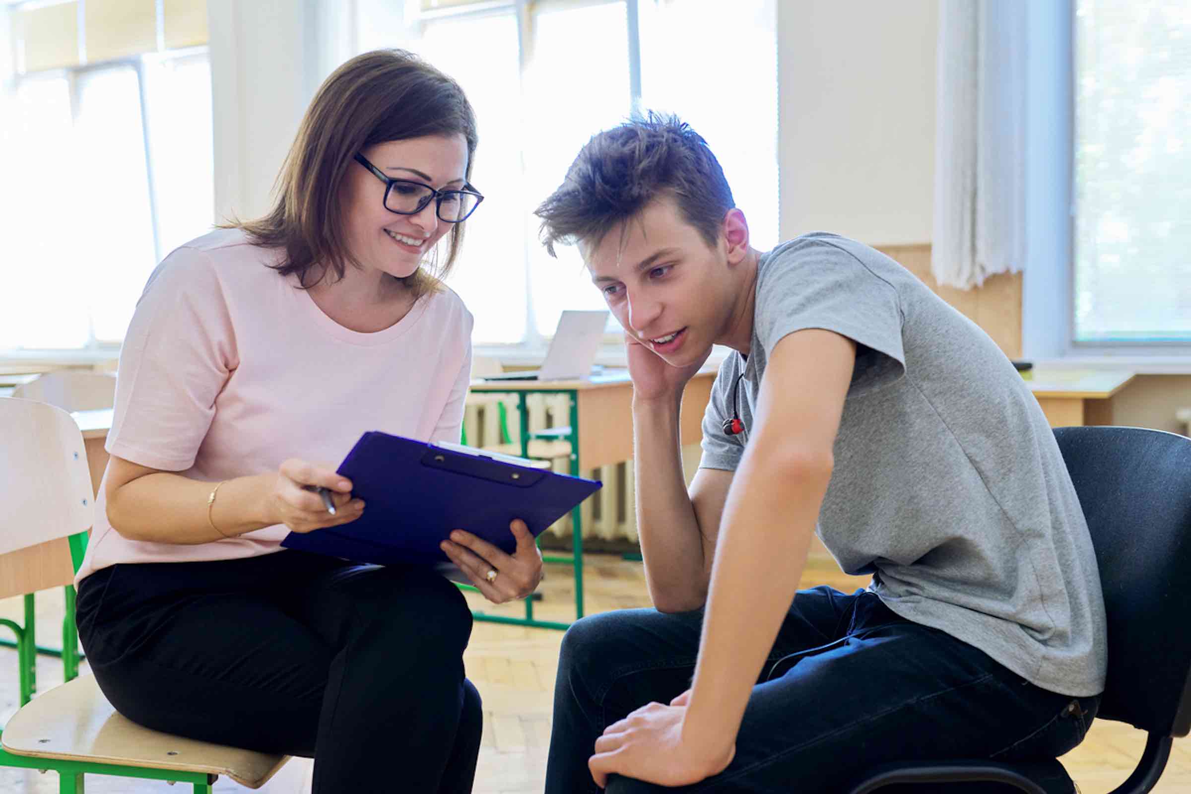 Psychologist working with student