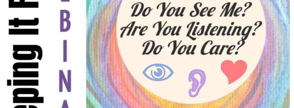Image os pastel circle that reads Do you seem me? Are you listening? Do you care? Keeping It Real Webinar, a Parent Panel Discussion Reagarding Survival Amidst COVID-19