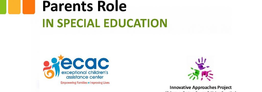 Title slide of Parent's role in the IEP process