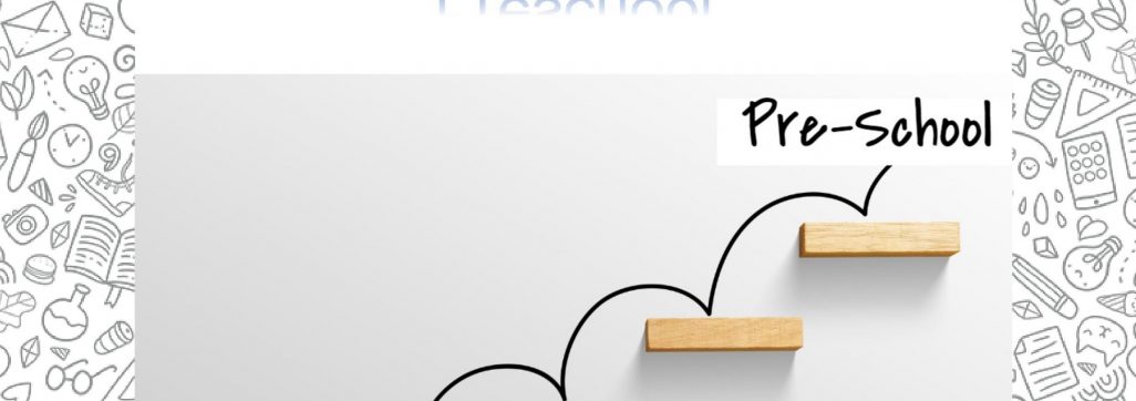 sideways view of steps with a line connecting Early Intervention at the bottom and pre-school at the top and text that reads "Navigating the Transition from Early Intervention to Preschool"