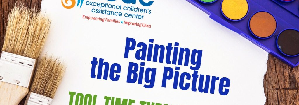 image of paints and paintbrush and the words Painting the Big Picture