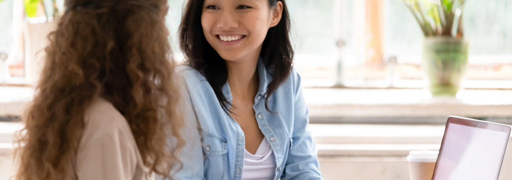 Students smiling talking