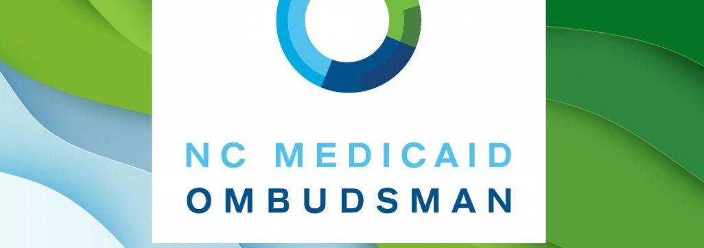 green and blue wavy background with NC Ombudsman logo