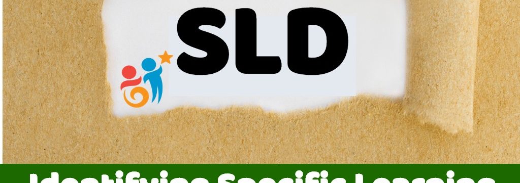 Image of ripped paper revealing the legtters: SLD and words Identifying Specific learning Disability in North Carolina