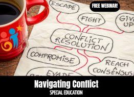 image of a coffee mug and napkins with the words conflict resolution
