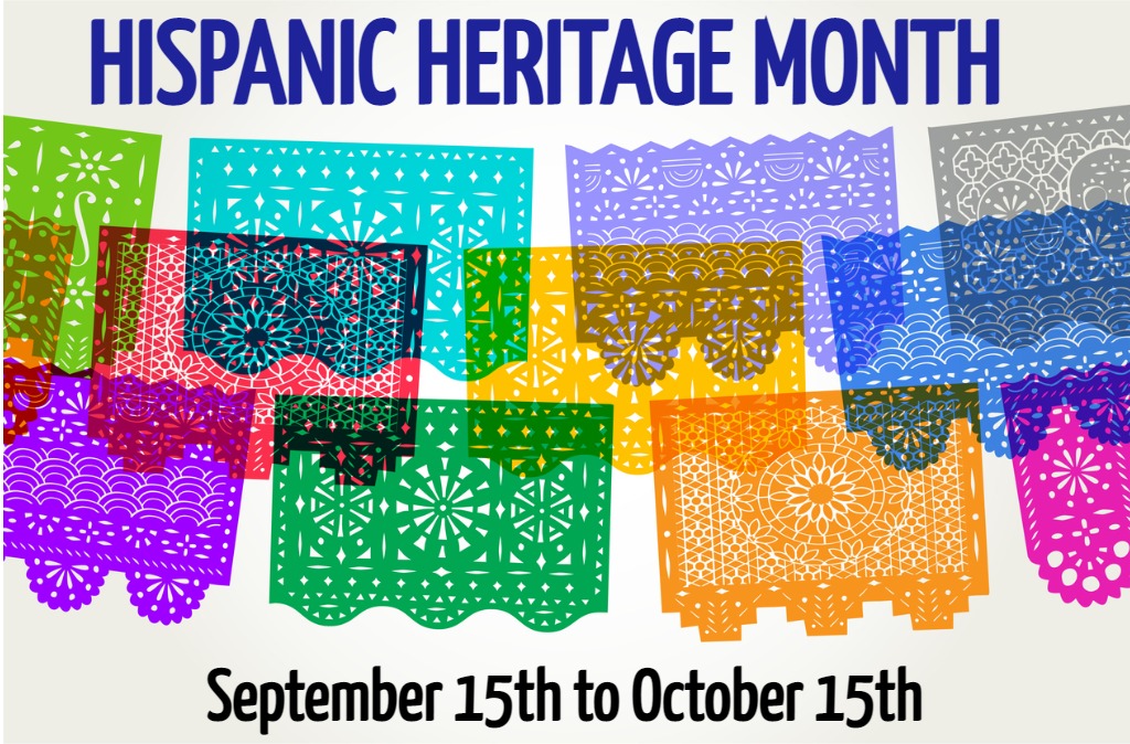 garland banner with the words Hispanic Heritage Month
