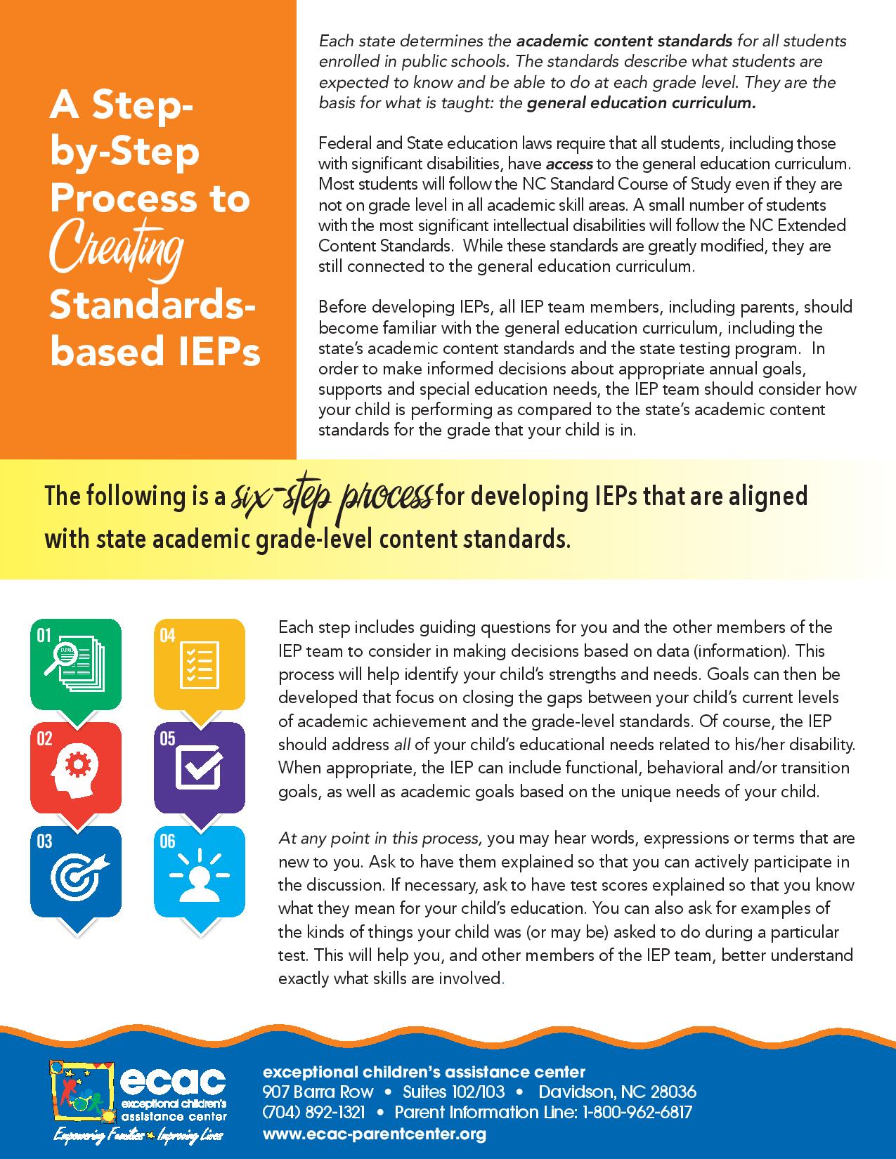 image of standards based IEP guide