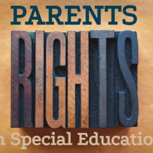 Image of text that reads Parents Rights in Special Education