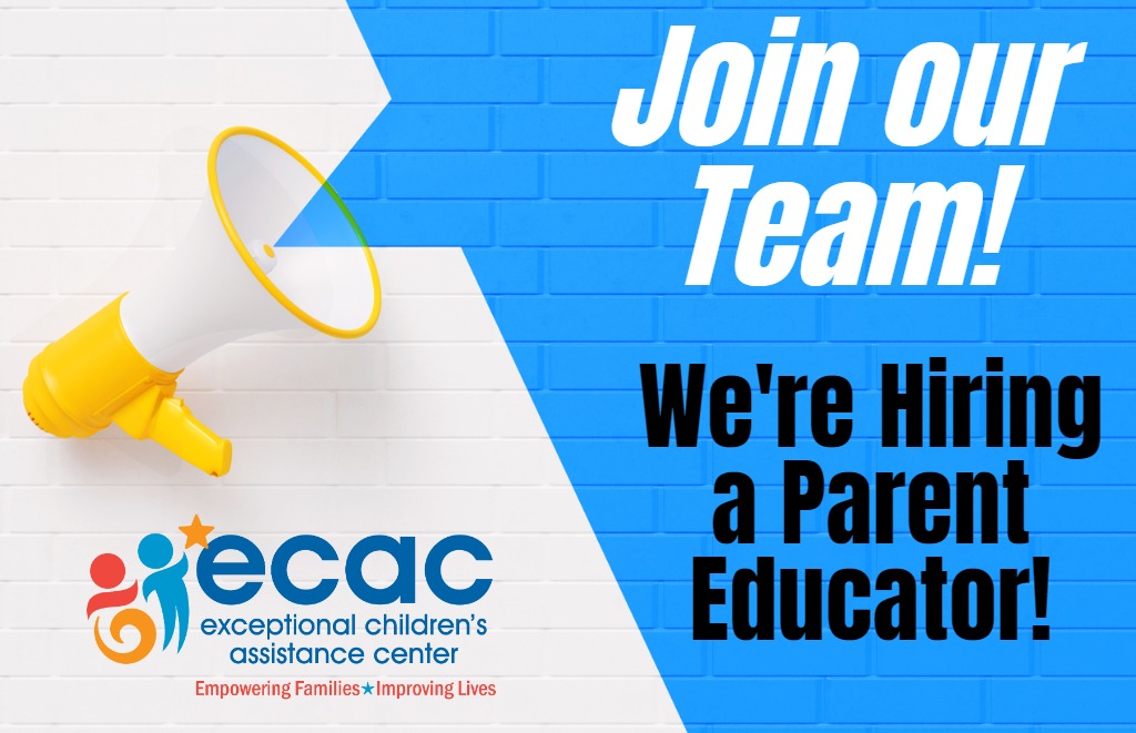 yellow megaphone with the words Join our team We're hiringa parent educator